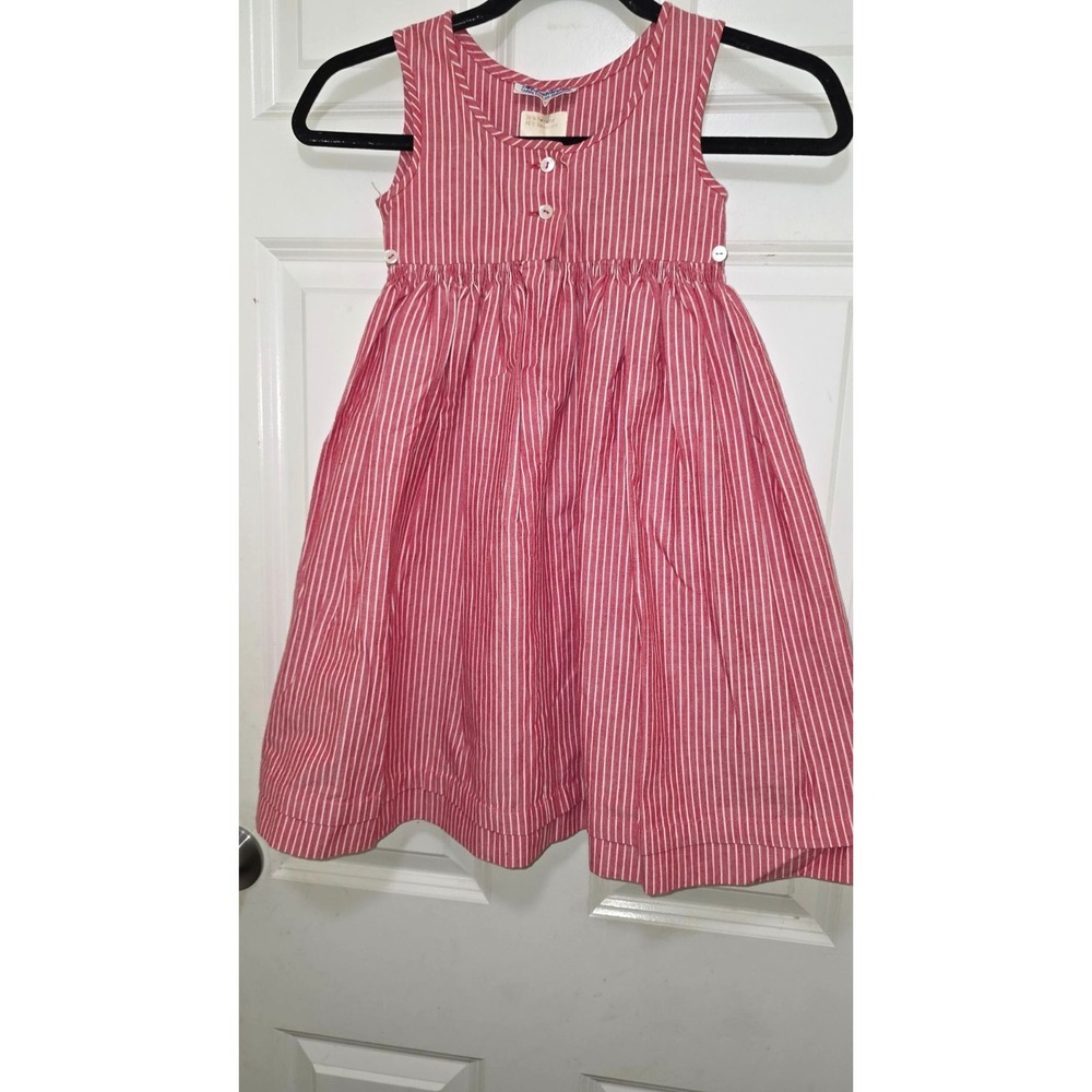 VTG Heimatwerk Girl Gram Core Fary Tale Red & White Striped Sleeveless Dress Siz - Picture 2 of 6